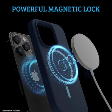 iPhone 14 Pro Max Compatible Case Cover With Liquid Silicone And Compatible With MagSafe Technology - Black